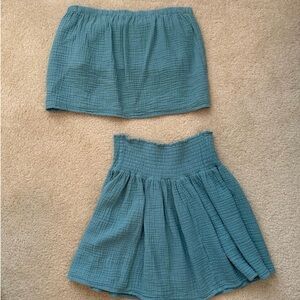 bobi Teal Skirt Set for Women